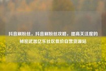 抖音刷粉丝，抖音刷粉丝攻略，提高关注度的秘密武器亿乐社区低价自营货源站