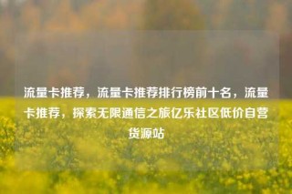 流量卡推荐，流量卡推荐排行榜前十名，流量卡推荐，探索无限通信之旅亿乐社区低价自营货源站