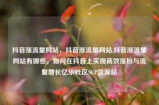 抖音涨流量网站，抖音涨流量网站,抖音涨流量网站有哪些，如何在抖音上实现高效涨粉与流量增长亿乐社区SUP货源站
