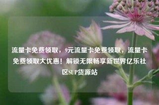 流量卡免费领取，9元流量卡免费领取，流量卡免费领取大优惠！解锁无限畅享新世界亿乐社区SUP货源站
