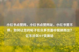 小红书点赞网，小红书点赞网址，小红书赞不停，如何让您的帖子在众多页面中脱颖而出？亿乐社区SUP货源站