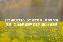对接货源最低价，怎么对接货源，跨越供应链障碍，寻找最优货源策略亿乐社区SUP货源站