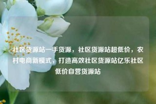 社区货源站一手货源，社区货源站超低价，农村电商新模式，打造高效社区货源站亿乐社区低价自营货源站