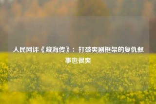 人民网评《藏海传》：打破爽剧框架的复仇叙事也很爽