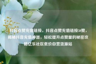 抖音点赞充值链接，抖音点赞充值链接50赞，揭秘抖音充值神器，轻松提升点赞量的秘密攻略亿乐社区低价自营货源站
