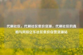代刷社区，代刷社区低价货源，代刷社区的真相与风险亿乐社区低价自营货源站