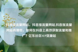 抖音涨流量网站，抖音涨流量网站,抖音涨流量网站有哪些，如何在抖音上高效获取流量和推广？亿乐社区SUP货源站