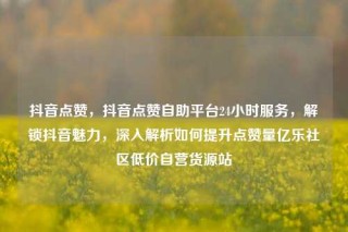抖音点赞，抖音点赞自助平台24小时服务，解锁抖音魅力，深入解析如何提升点赞量亿乐社区低价自营货源站