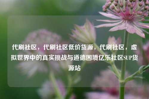代刷社区，代刷社区低价货源，代刷社区	，虚拟世界中的真实挑战与道德困境亿乐社区SUP货源站  第1张