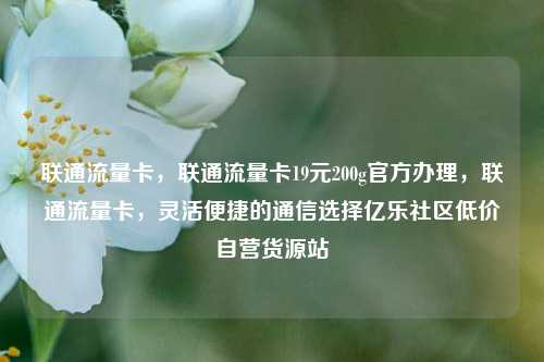 联通流量卡	，联通流量卡19元200g官方办理，联通流量卡，灵活便捷的通信选择亿乐社区低价自营货源站  第1张
