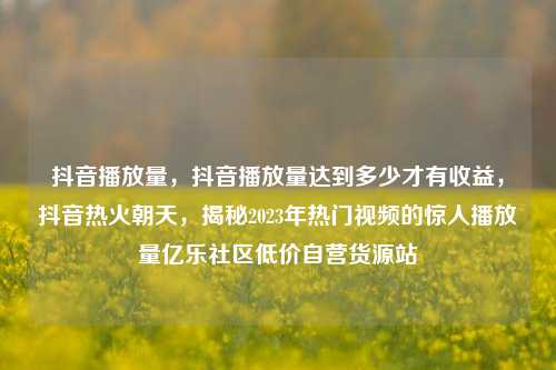 抖音播放量	，抖音播放量达到多少才有收益，抖音热火朝天，揭秘2023年热门视频的惊人播放量亿乐社区低价自营货源站  第1张
