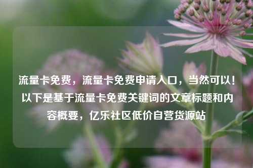 流量卡免费，流量卡免费申请入口，当然可以！以下是基于流量卡免费关键词的文章标题和内容概要	，亿乐社区低价自营货源站  第1张